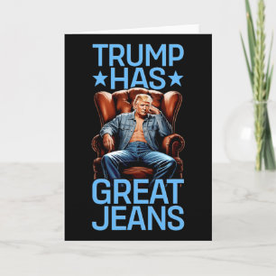 Carte Trump a de super jeans drôle rétro denim mème poli