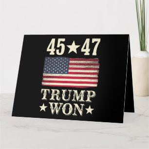 Carte Trump A Gagné 2024 45 47E Drapeau Du Président Usa