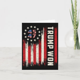 Carte Trump a gagné 2024 45 47e Président Drapeau Usa