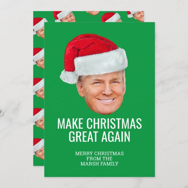 Carte Trump avec Santa Hat - Rendre Noël magnifique (Devant / Derrière)