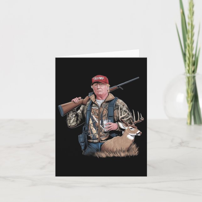 Carte Trump chassant le cerf (devant et derrière) renden (Devant)