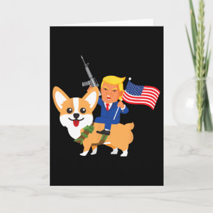 Carte Trump Corgi Pistolet Merica Élection 2020 Donald C