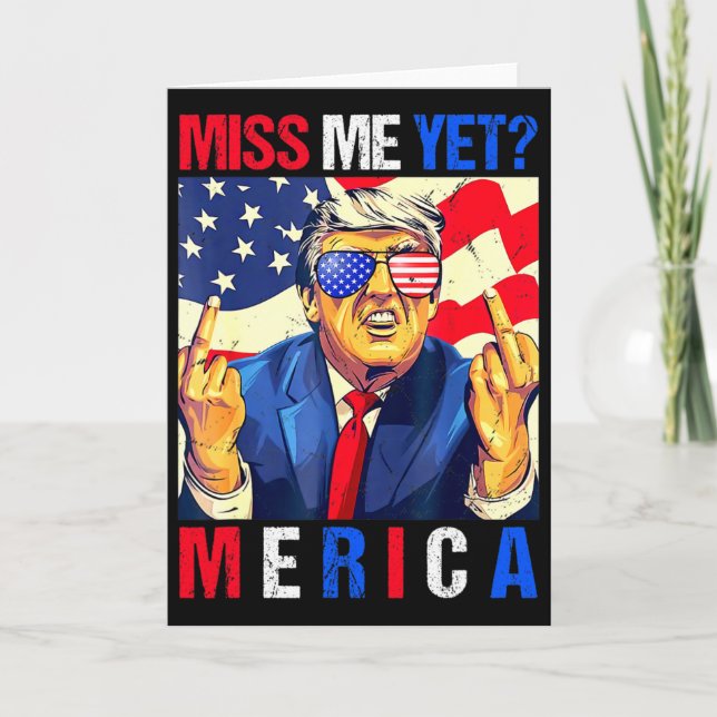Carte Trump Doigt D'honneur Me Manquez Vous Encore Drape (Devant)