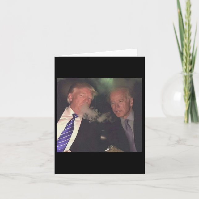 Carte Trump Et Biden Fument Drôle (Devant)