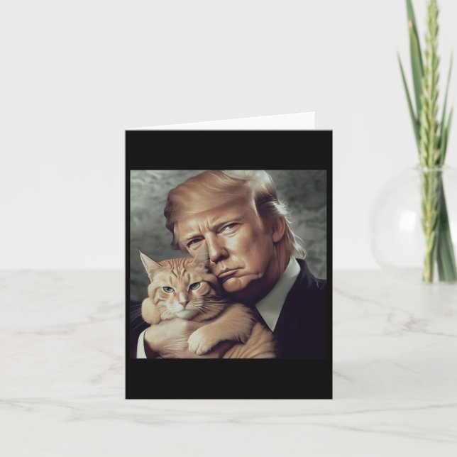 Carte Trump Et Chat - Drôle Trump Cat Meme (Devant)