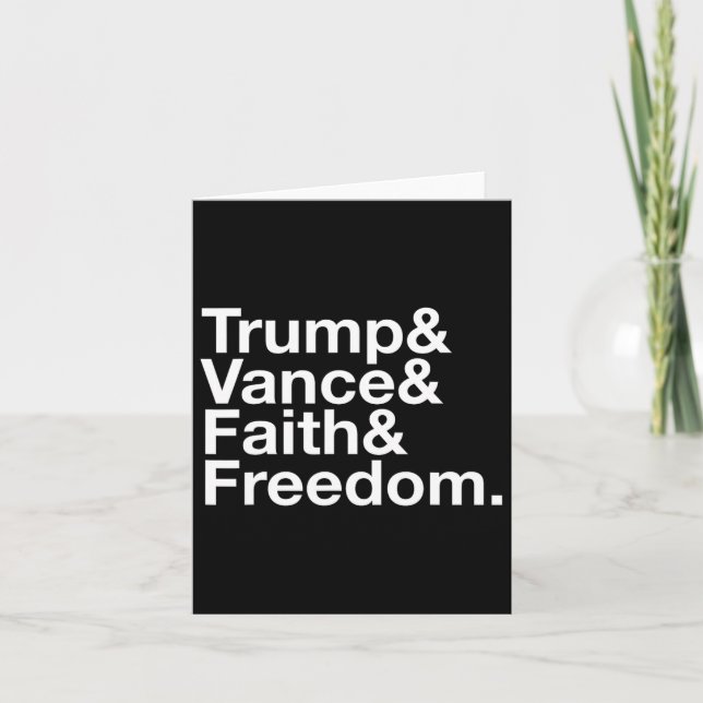 Carte Trump Et Vance Faith Freedom List - Élection Améri (Devant)