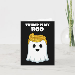 Carte Trump Hair drôle Fantôme Halloween Boo
