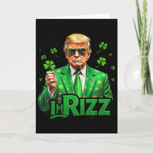 Carte Trump I'm Rizz Saint-Patrick Chanceux Trèfle Irlan