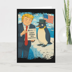 Carte Trump impose le droit de douane Manchot Anime Poli