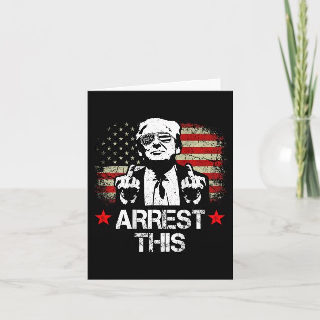 Carte Trump Middle Fingers Pro Trump 2024 (à l'arrière) (Devant)