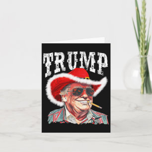 Carte Trump Père Noël Cowboy Casquette Noël Texas Wester