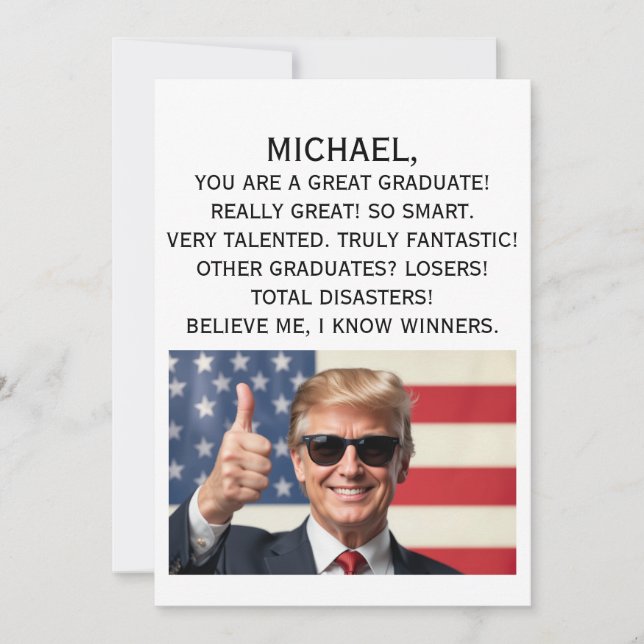 Carte Trump personnalisée, Anniversaire drôle (Devant)