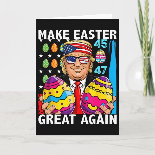 Carte Trump Rend Pâques Encore Plus Grand 45 47 Lapin Ch (Devant)