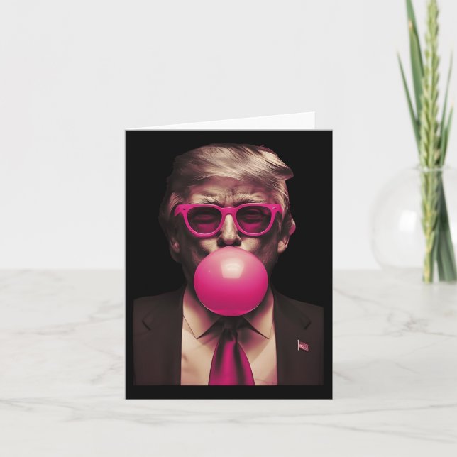 Carte Trump rose Bubblegum drôle (Devant)