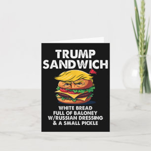 Carte Trump Sandwich Pain Blanc Plein De Baloney Drôle P