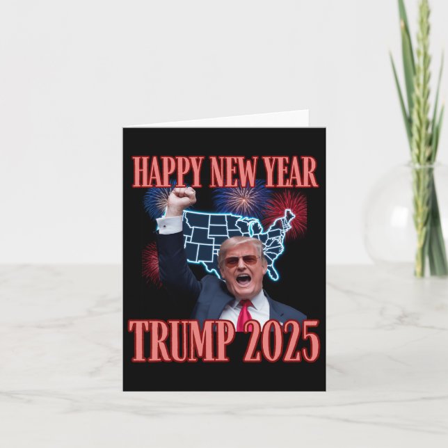 Carte Trump sarcasique Bonne Année 2025 47e Président (Devant)