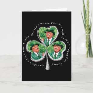 Carte Trump St Patrick's Day 2025 Drôle Kiss Me I Voted 