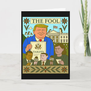 Carte Trump Tarot Le Fou Impose un Droit de Douane