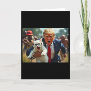 Carte Trump tenant un chat vote Trump animaux pour Trump