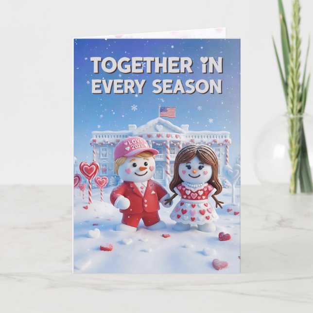 Carte Trump Valentine's Day Card | Snowman Trump USA 250 (Devant)