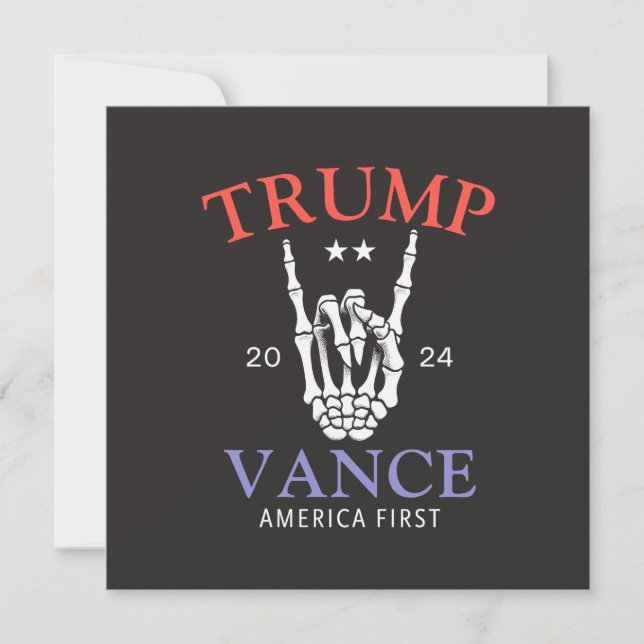 Carte Trump Vance 2024 Amérique d'abord (Devant)
