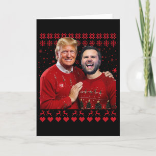 Carte Trump Vance Frères Drôle Rouge Noël démodé Xmas