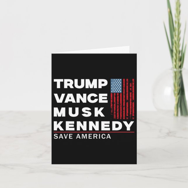 Carte Trump Vance Musk Kennedy Sauvez l'Amérique 2024 (Devant)