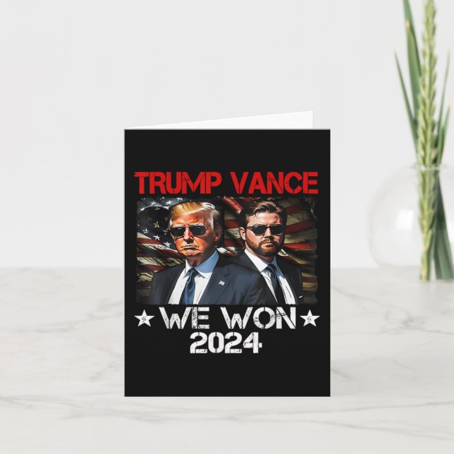 Carte Trump Vance We Won Win Inauguration Day 2025 47th (Devant)