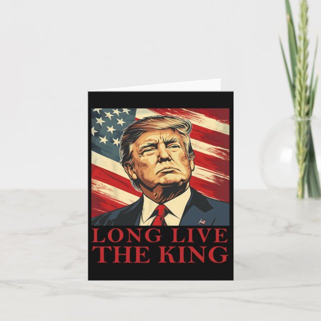 Carte Trump Vit Longtemps Le Roi Patriotique Américain (Devant)