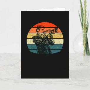 Carte Trumpet Player Musicien Blaskapelle Jazz Retro