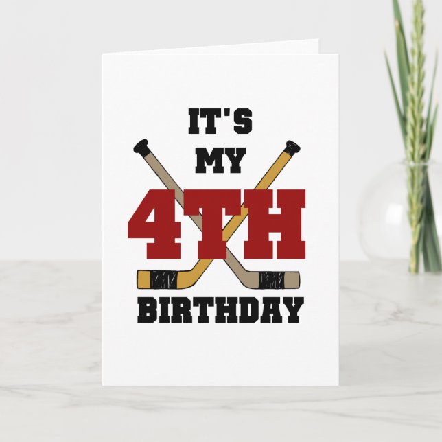 Carte Tshirts et cadeaux pour le 4e anniversaire de hock (Devant)