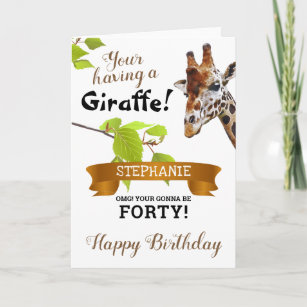 Cartes Humour Girafe D Anniversaire Zazzle Fr