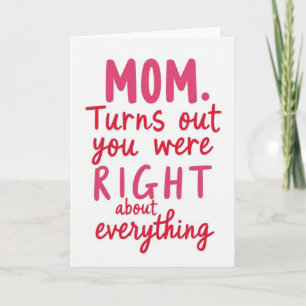 Carte Tu Avais Raison Maman