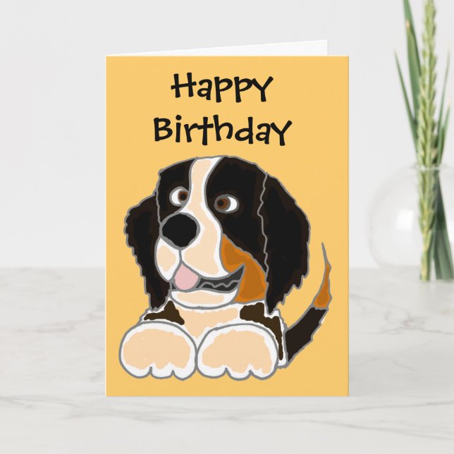 Carte TU - Drôle Bernese Mountain Dog Art original (Devant)