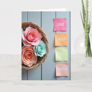 Carte Tu Es Aimée Sœur Roses