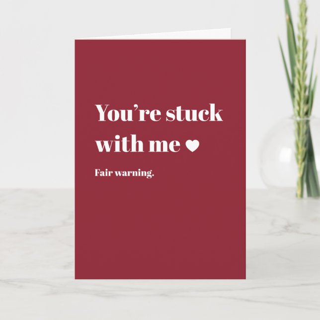 Carte Tu es coincé avec moi (Devant)