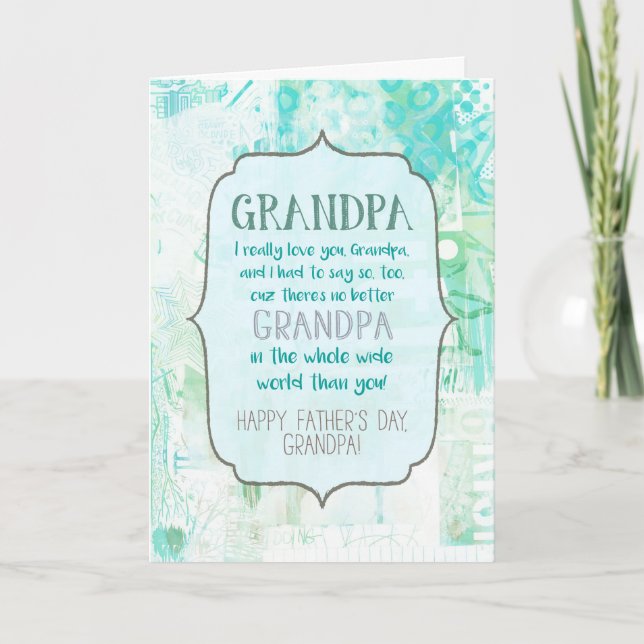 Carte Tu es la Fête des pères du meilleur grand-père (Devant)