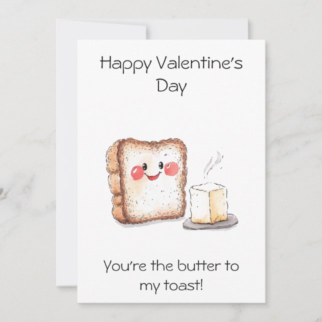 Carte Tu es le beurre sur mon toast ! – Saint-Valentin (Devant)