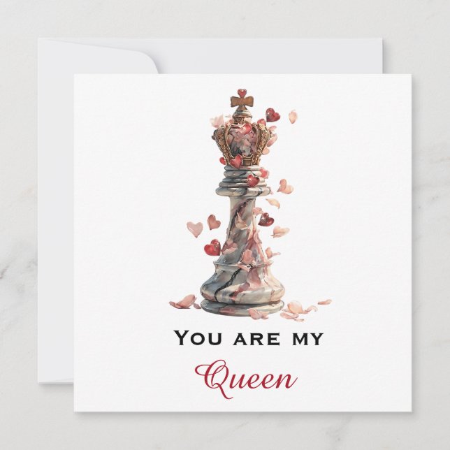 Carte Tu es ma Reine Échec Saint-Valentin (Devant)