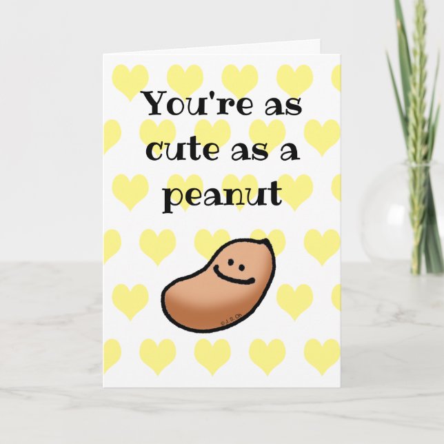 Carte Tu es mignon comme un cacahuète (Devant)