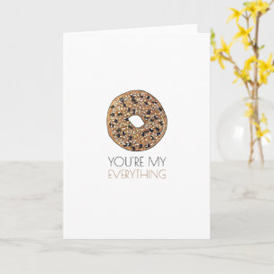 Carte Tu es mon bagel du petit-déjeuner tout amour nourr