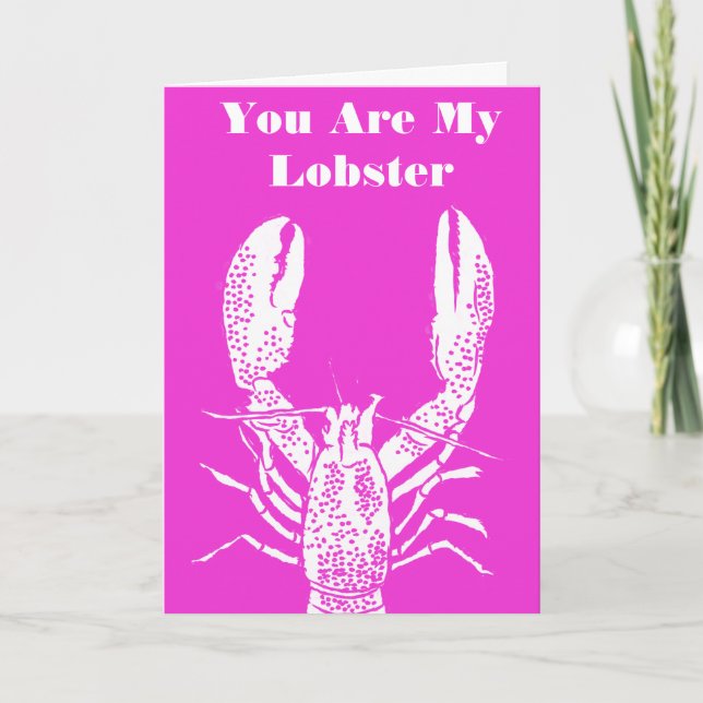 Carte Tu Es Mon Homard Jour Des Valentines Rose Et Clair (Devant)