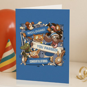 Carte Tu Es Passé ! Drôle Animaux Ventilateurs Scarf Car