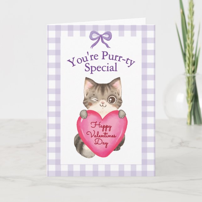 Carte Tu es un Chat Spécial de la Saint-Valentin (Devant)