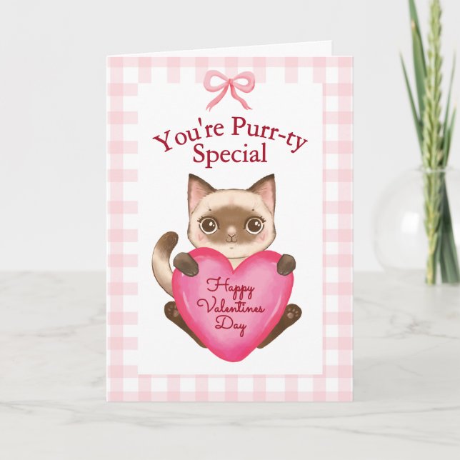 Carte Tu es une Chatte de la Saint-Valentin vraiment Spé (Devant)