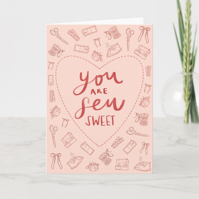 Carte Tu es une Saint-Valentin cousue d'amour (Devant)