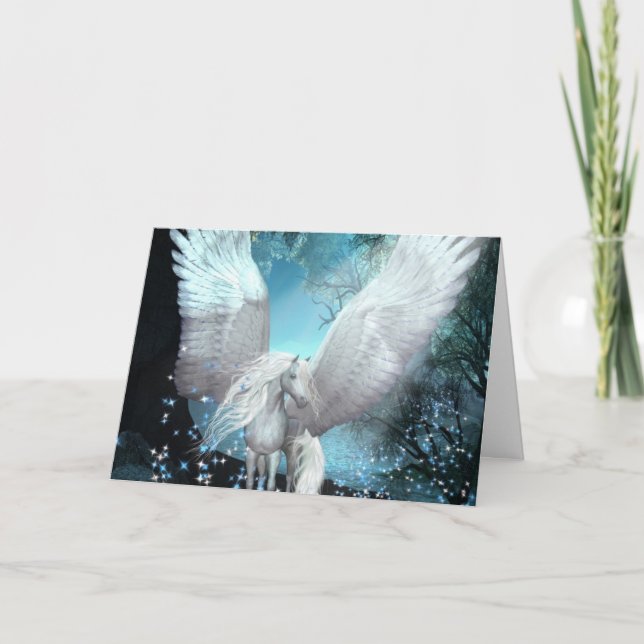 Carte Tu M'As Donné Des Ailes Étincelant Le Pegasus (Devant)