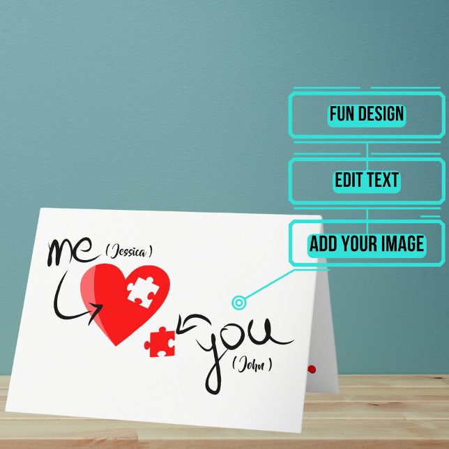 Carte "Tu me complètes" Jour des Valentines (Want to send your Valentine a card that is unique to only the two of you? This is the card for you!)