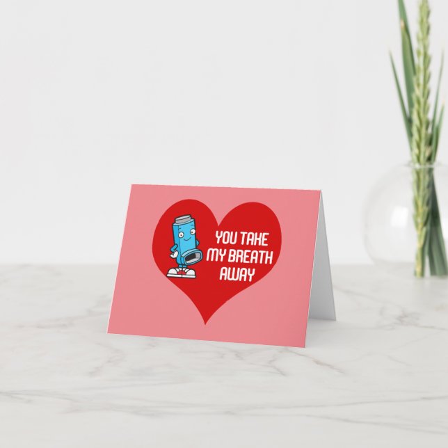 CARTE TU ME COUPES LE SOUFFLE VALENTINE DRÔLE (Devant)