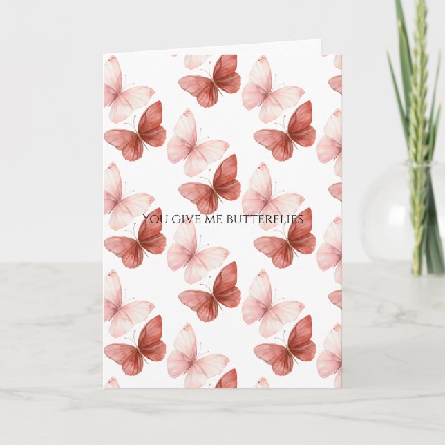 Carte Tu Me Donnes Des Papillons Amour (Devant)